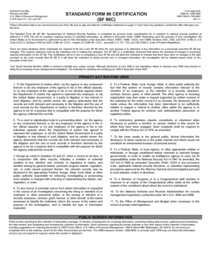 Standard Form 86C Certification