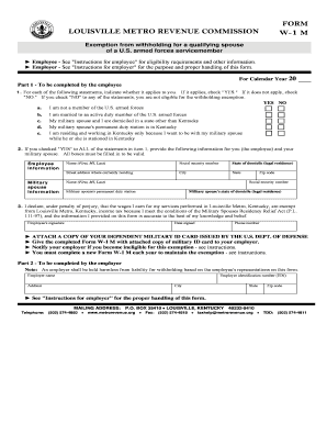 Louisville Metro W-1M Form