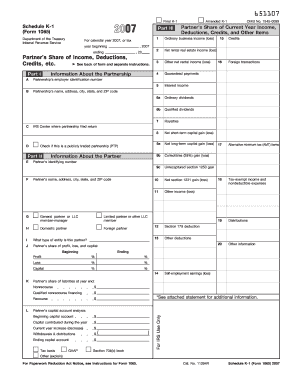 Schedule K-1 (Form 1065) 2007