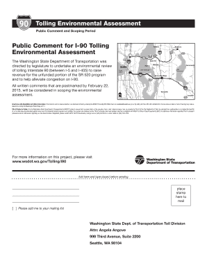 I-90 Tolling Environmental Assessment Comment Form