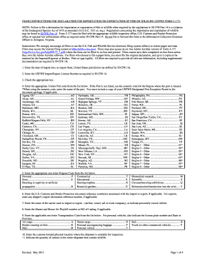 Declaration for Importation or Exportation of Fish or Wildlife