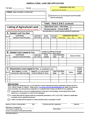 Arizona Agricultural Land Use Application