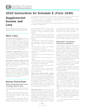 2010 Instructions for Schedule E (Form 1040)