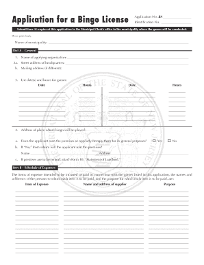 New Jersey Bingo License Application