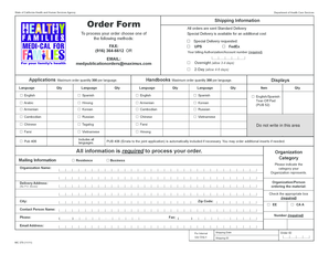 California Health and Human Services Order Form