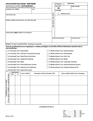 Hawaii Mechanic License Application