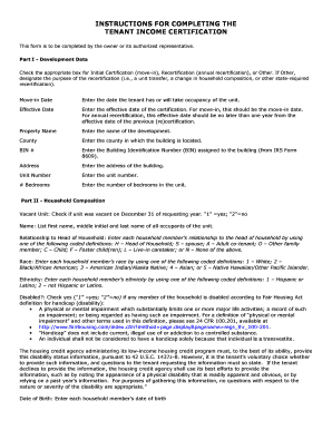 Tenant Income Certification Form