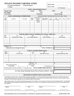 Tenant Income Certification