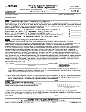 IRS Form 8879-EO for Exempt Organizations