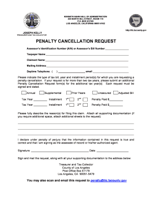 Penalty Cancellation Request