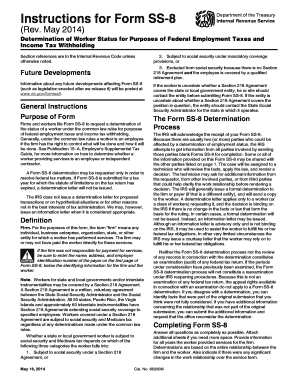 IRS Form SS-8 Worker Status Determination