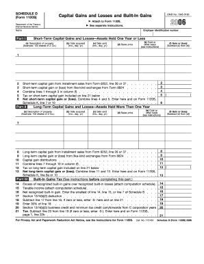 Schedule D Capital Gains and Losses Form 1120S
