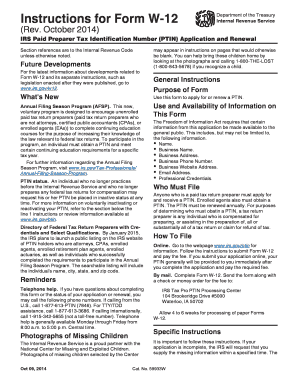 IRS Paid Preparer Tax Identification Number Application