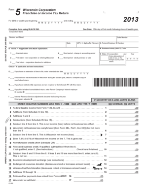 Wisconsin Corporation Franchise or Income Tax Return