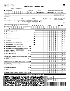 Texas Franchise Tax Report