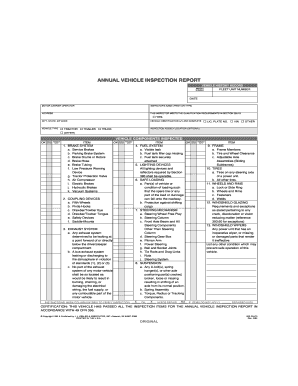 Annual Vehicle Inspection Report