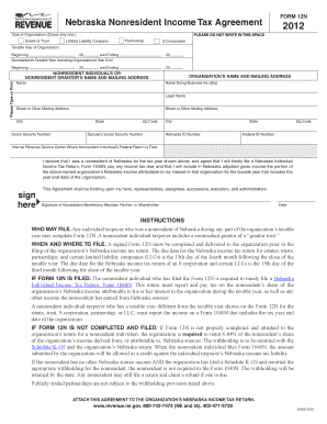 Nebraska Nonresident Income Tax Agreement