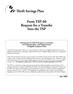 TSP-60 Request for a Transfer