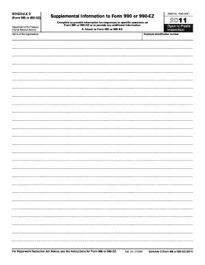 Schedule O Form 990 or 990-EZ