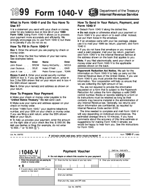 1999 Form 1040-V Payment Voucher