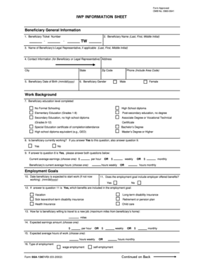 Beneficiary General Information Form
