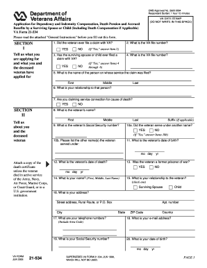 VA Form 21-534 Application