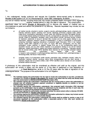 Authorization to Disclose Medical Information
