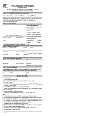 California Financial Responsibility Information Request