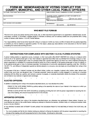 Florida Form 8B Voting Conflict Disclosure