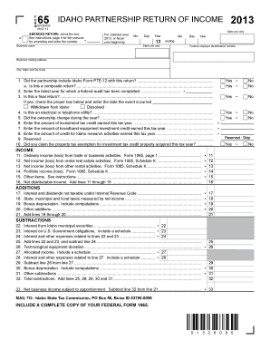 Idaho Partnership Return of Income