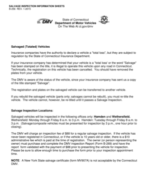 Connecticut Salvage Vehicle Inspection Form