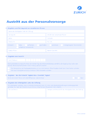 Austritt aus der Personalvorsorge