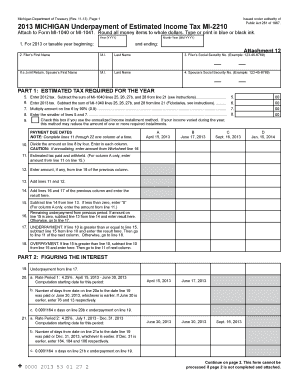 Michigan Underpayment of Estimated Income Tax Form