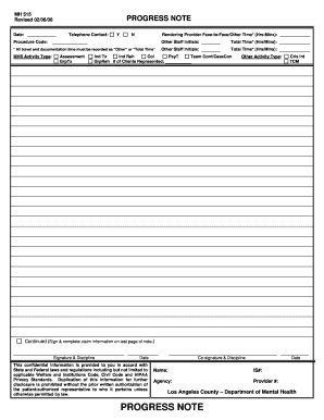 MH 515 Progress Note Form