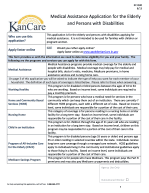 Medical Assistance Application for the Elderly and Disabled