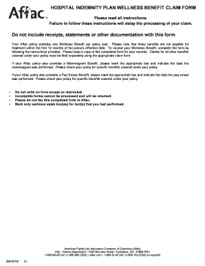 Aflac Wellness Benefit Claim Form