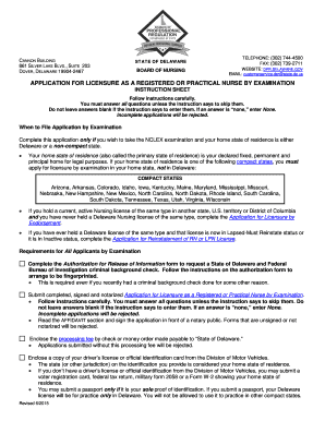 Delaware Nursing Licensure Application
