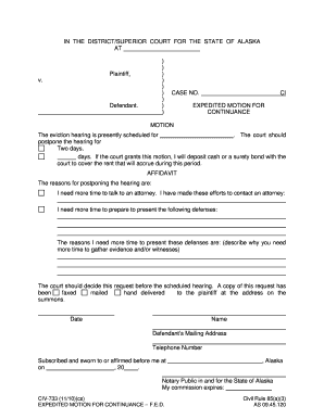 Expedited Motion for Continuance