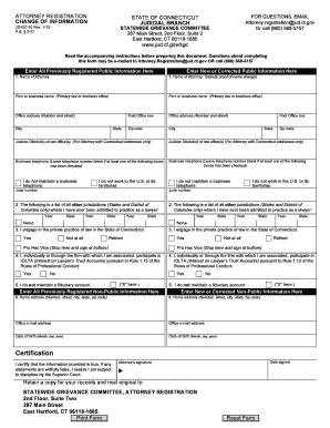 Connecticut Attorney Registration Form