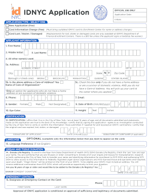 IDNYC Application Form