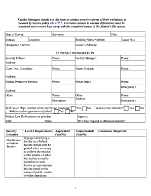 US Federal Workplace Security Survey Form