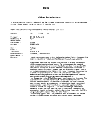 CN EIS Statement Submission