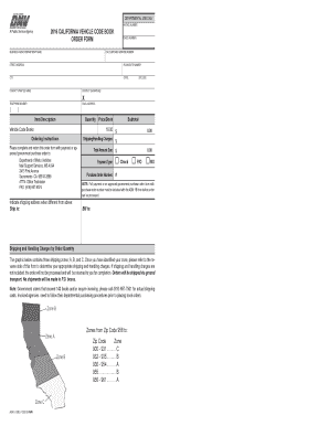 California Vehicle Code Book Order Form