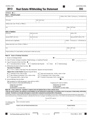 California Real Estate Withholding Tax Statement