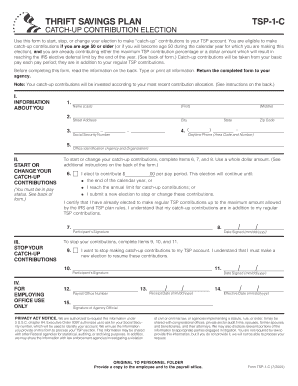 TSP-1-C Catch-Up Contribution Election Form