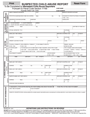 Suspected Child Abuse Report
