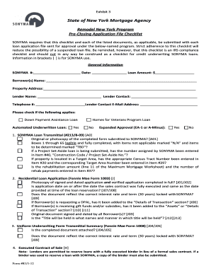 New York Remodel Program Pre-Closing Application Checklist