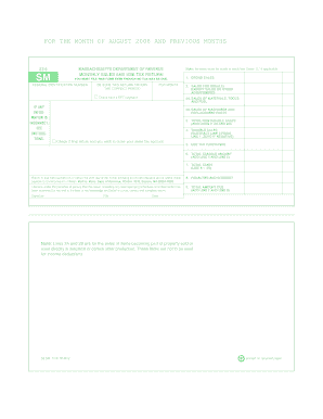 Massachusetts Monthly Sales and Use Tax Return