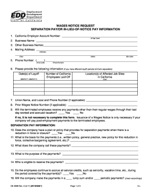 California Wages Notice Request Form