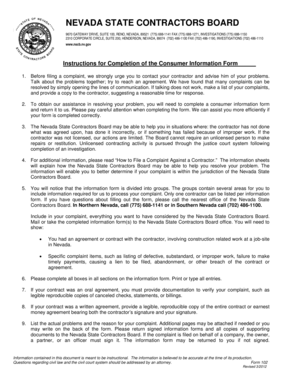 Nevada Consumer Complaint Form